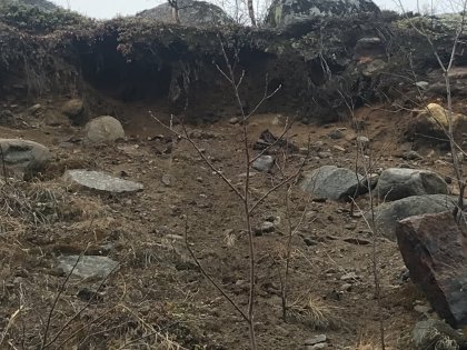 Булыжник изуродовал машину в Коле Булыжник изуродовал машину в Коле