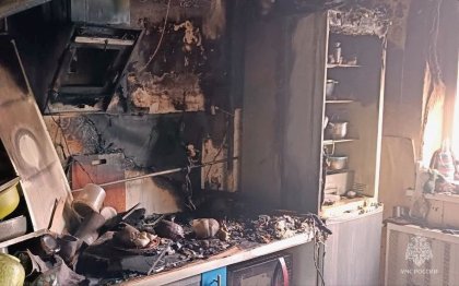 Кухня сгорела в квартире в Североморске Кухня сгорела в квартире в Североморске