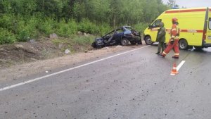 Пять человек в больнице: под Ловозером переполненный ВАЗ улетел в кювет и лег на крышу
