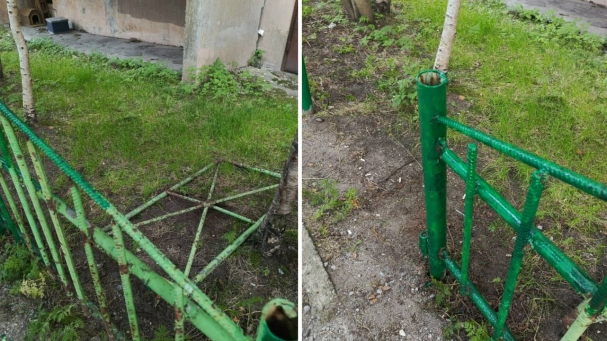 Плохо покрашенный забор