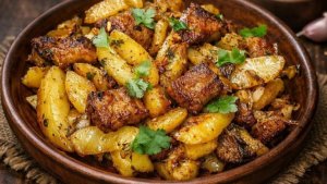 Оджахури вместо тушёной картошки: говядина и томаты в чугунке — мясо тает во рту, ужин как в ресторане за 40 минут