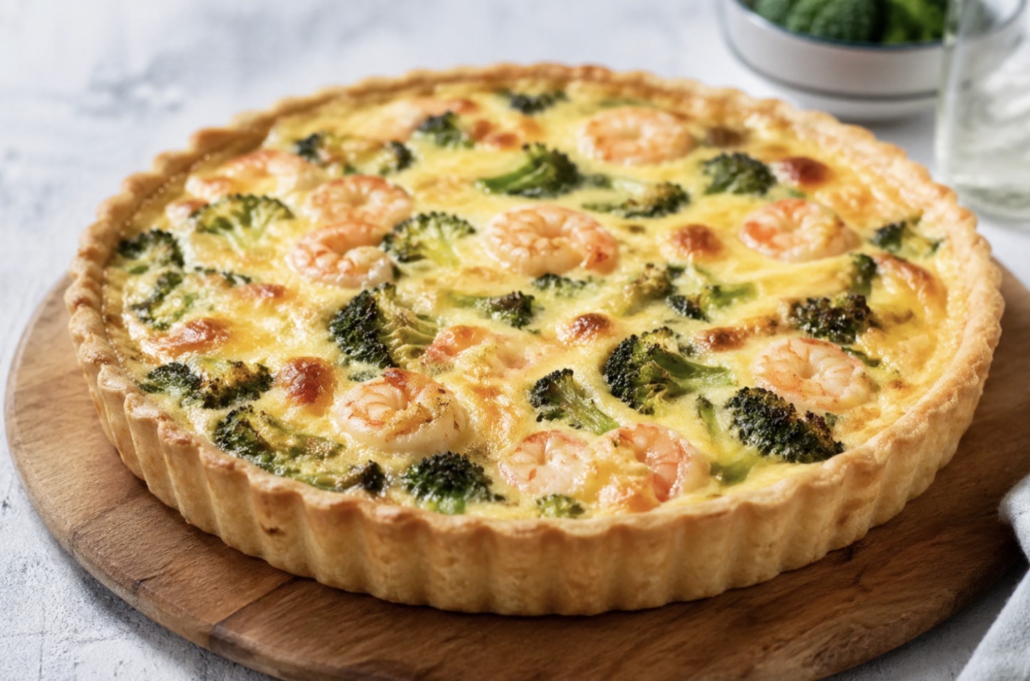 Нежнейший киш с брокколи и креветками — ресторанный вкус у вас дома за час