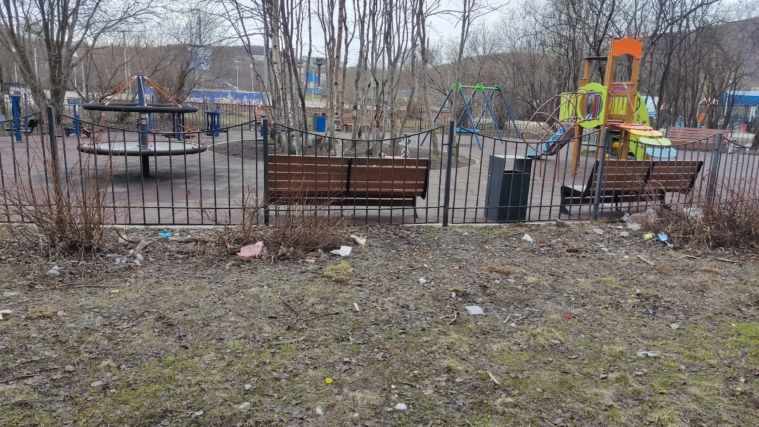 «Свинарник по всей зеленой зоне»: мурманчане недовольны состоянием сквера на улице Зои Космодемьянской