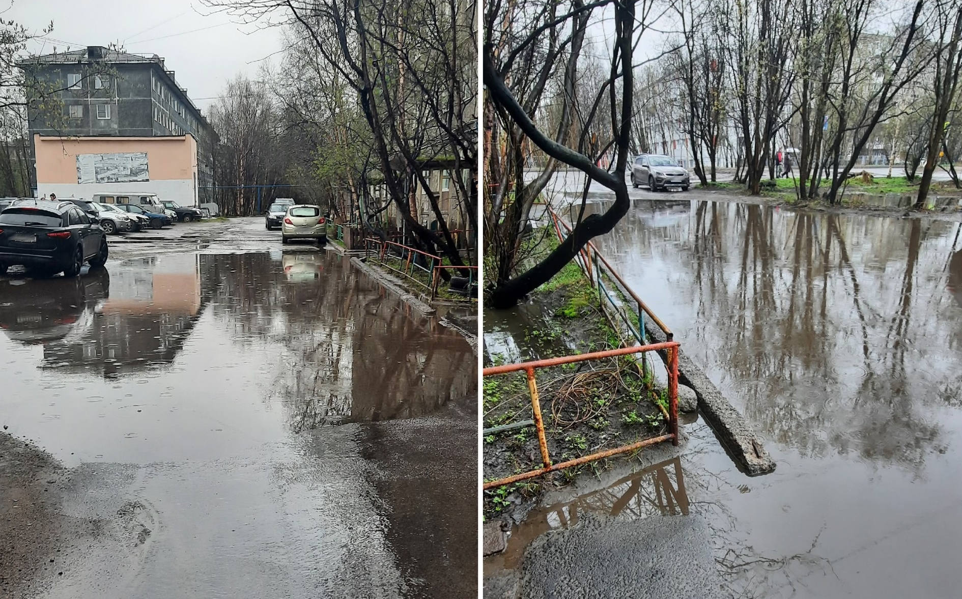 «15 лет не могут решить проблему»: во дворе на Невского в Мурманске дважды в год разливается озеро