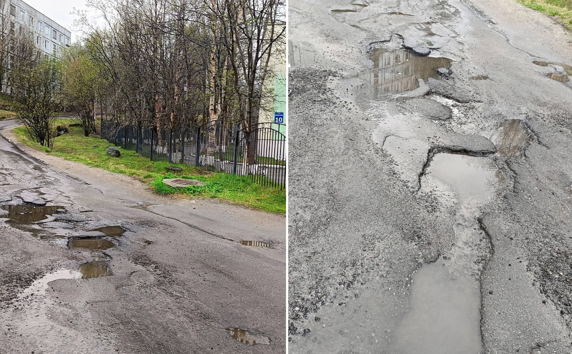 «Каждый день проезжаем, жуть»: в районе Росляково просят заделать ямы у детского сада на Школьной