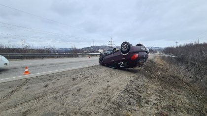Z-автомобиль перевернулся на ровном месте в Североморске