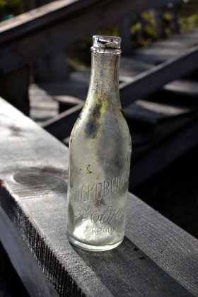Полувековую бутылку нашли в арт-парке Кировска