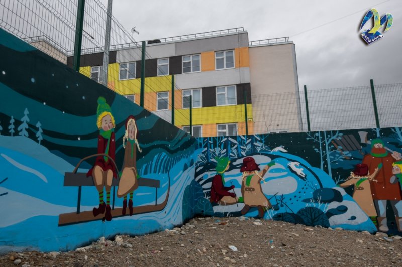 Разрисовали стены детских садов в Мурманске