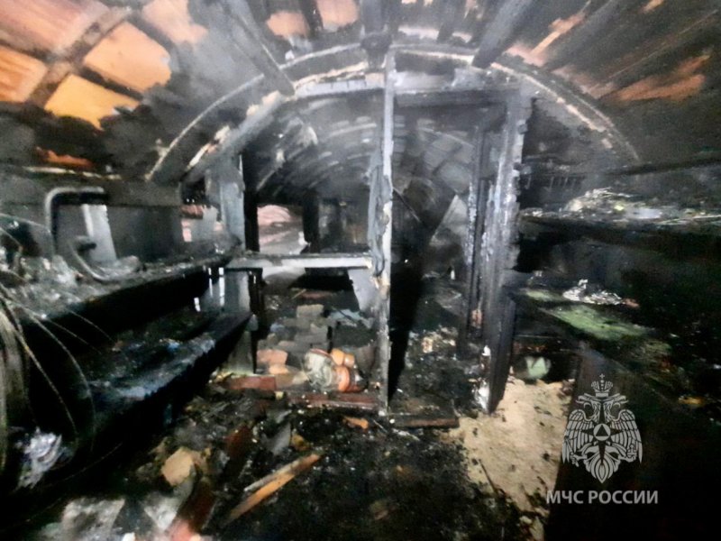 Баня сгорела в «Северной усадьбе» под Мурманском