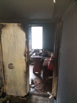 Погибла кошка в горящей квартире в Росляково