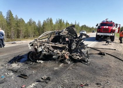 Сгорели ребенок и двое взрослых в машине с мурманскими номерами