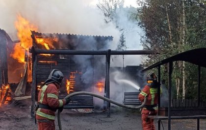 Спасли 12 кроликов при пожаре на горнолыжной базе в Мурманске