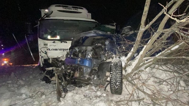 Погиб водитель "Рено" в аварии с грузовиком на трассе "Междуречье-Снежногорск"