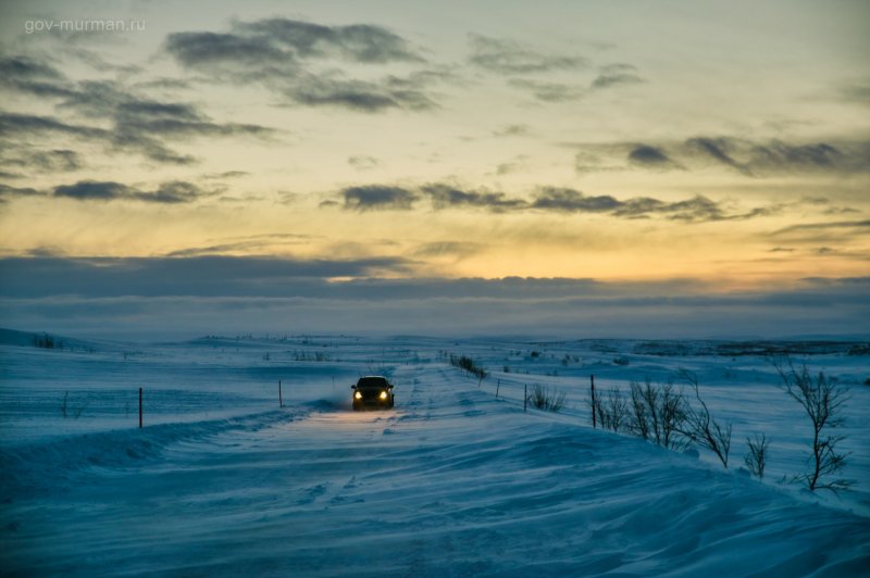Путь к Териберке закрыли из-за метели