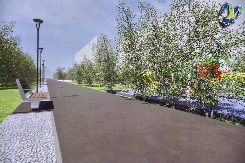 Переделывают асфальт на набережной Ледового озера в Мурманске