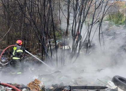 Сгорел утром гараж в Апатитах