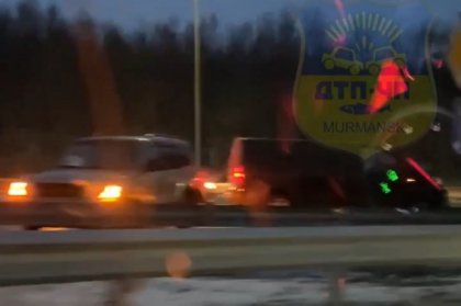 Массовое ДТП в районе Кольского моста в Мурманске