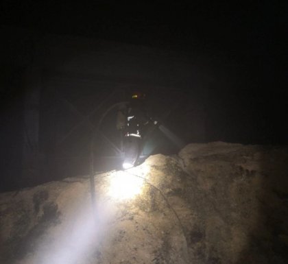 Горели опилки в районе силикатного завода в Оленегорске