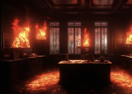 Кабинет сгорел в политехническом лицее Мурманска