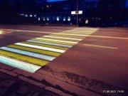 Первый проекционный пешеходный переход появился в Мурманске