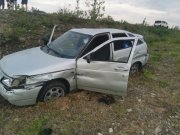 Улетела в кювет машина на трассе в Териберку