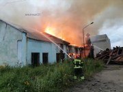 Рухнула кровля горящего здания в Кандалакше