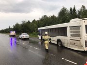 Пьяный водитель рейсового автобуса устроил аварию в Апатитах