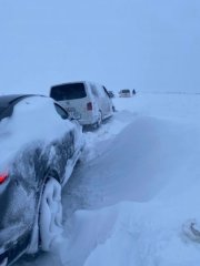 Из-за микроавтобуса застряли машины по пути из Териберки