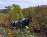 Машина перевернулась в районе Заполярного