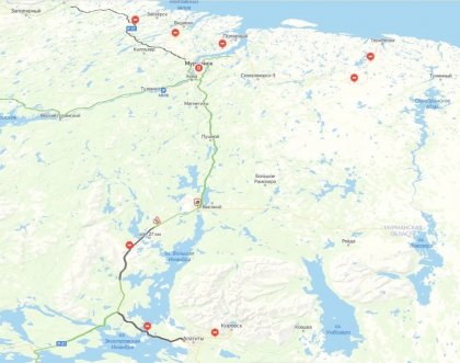 Закрытыли десятки участков дорог в Мурманской области