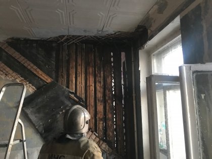 Горела пятиэтажка в Кировске