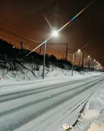 Стало светлее еще на одном участке Апатитового шоссе