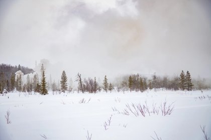 С юга Европы циклон несет снег в Мурманскую область