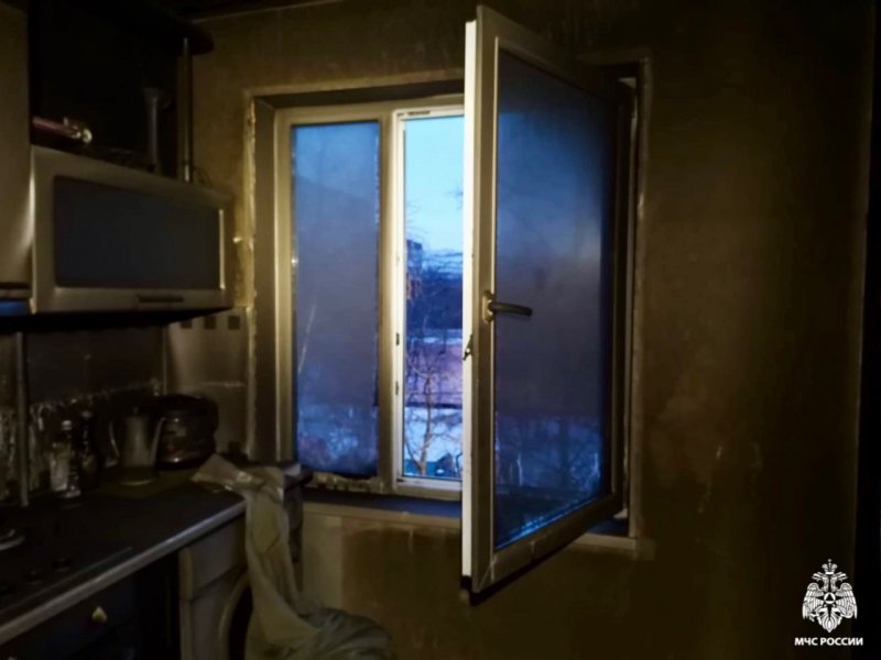 Ребенка и двух взрослых спасли при пожаре в Мурманске