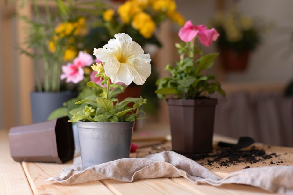 <p><img src="https://novosti-murmanskoy-oblasti.ru/uploads/posts/2024-12/1733245156_beautiful-flowers-arrangement-table_23-2149007990.jpg" alt="" /></p>
<p><em>Недавно я освоила посадку однолетников в горшки без дна, размещая их стационарно в саду. Теперь весь процесс занимает пару часов, а результат радует с ранней весны до поздней осени.</em></p>
<p>Посадка однолетников в горшки значительно облегчает уход за растениями. Корни развиваются свободно, а стенки горшка защищают их при прополке. Далее я расскажу, как правильно подготовить горшки для посадки растений.</p>
<p>Залог успеха — правильный выбор емкости. Идеальными мне показались пластиковые горшки черного цвета высотой 30 сантиметров. Я срезаю дно, оставляя бортик 2 сантиметра. По кругу делаю 8 дренажных отверстий диаметром 1 сантиметр.</p>
<p>При расстановке горшков между емкостями оставляю 35-45 сантиметров, заглубляю горшки на 4-6 сантиметров. Важно сделать небольшой уклон для отвода воды.</p>
<p>Петунии сорта Diamond отлично подходят для такого метода. Куст вырастает до 50-60 сантиметров в диаметре за сезон. Рядом сажаю лобелию Crystal Palace. В горшках она цветет на 7-10 дней дольше, чем при посадке в грунт. Бакопа сорта Big Pearl при регулярном поливе цветет до 100 дней, а вербена Buenos Aires в горшках зацветает на неделю раньше обычного срока.</p>
<p><em>Ольга Артасова</em></p>
<p><em>Фото: freepik</em></p>